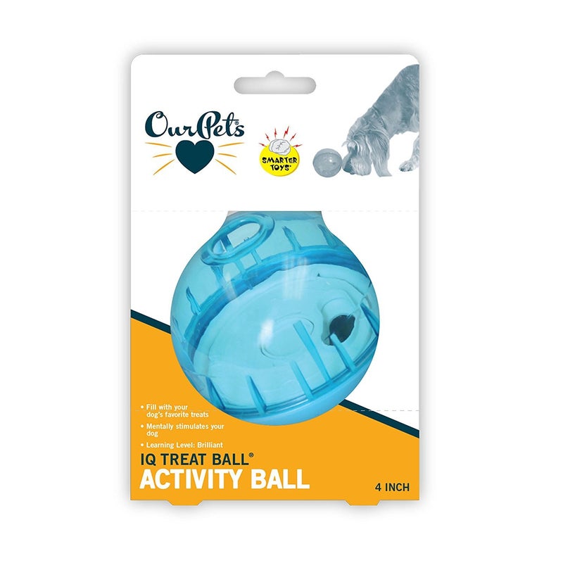 Our Pets OurPets IQ Treat Ball Interactive Food Dispensing Dog Toy, 4 Inches (2 Pack)(colors may vary) - Image 3